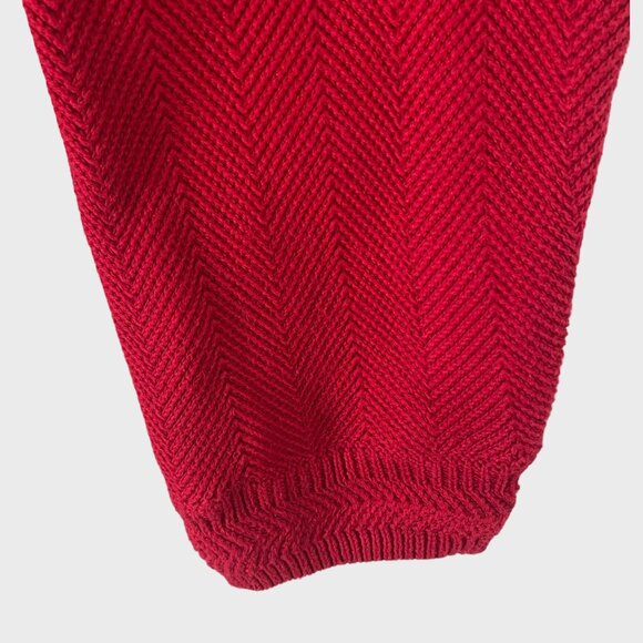 Vintage Chaps Ralph Lauren Crewneck Sweater Red Men's Large Hand Framed Knitwear - Picture 7 of 12